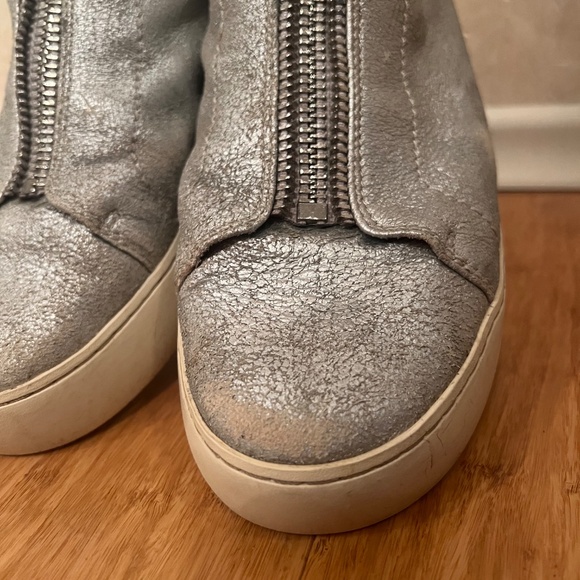 Frye Lena Silver leather zip high tops - Picture 4 of 7
